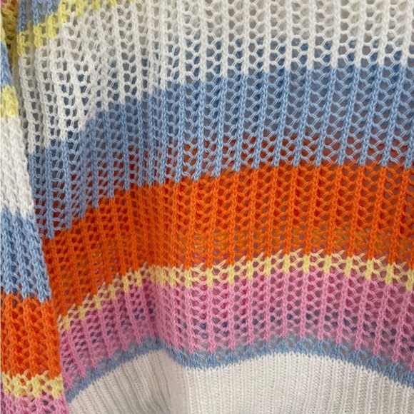Fate VICI Collection Shades of Spring Knit Cotton Blend Striped Sweater Sz Small - Picture 5 of 15